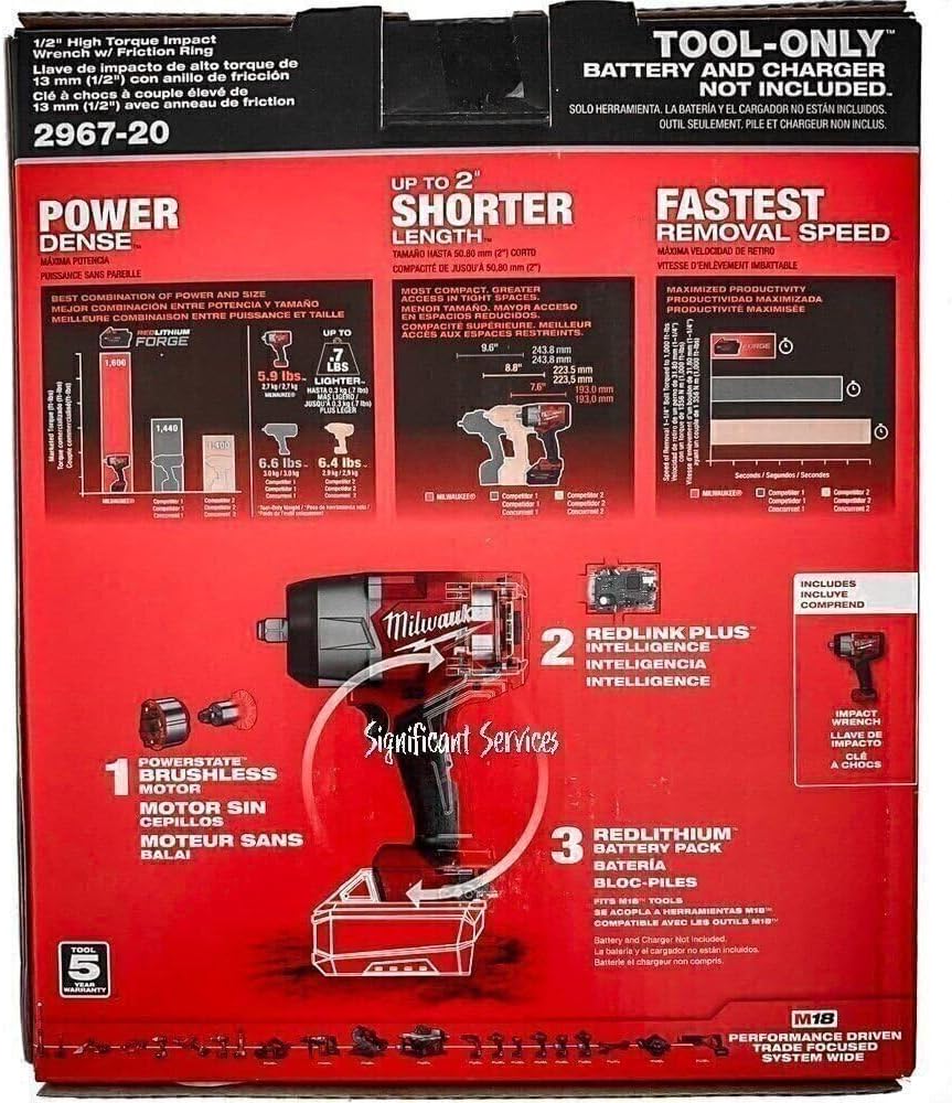 Milwaukee Electric - M18 Fuel 1/2 HIGH Torque Impact Wrench W/FRICTI