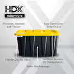 27 Gal. Tough Storage Tote in Black and Yellow