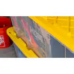 57 Gal. Tough Storage Tote in Clear with Yellow Lid