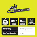 18 in. 38cc 2-Cycle Gas Chainsaw with Heavy-Duty Case